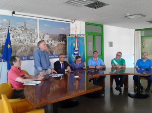 Il vicesindaco Nicola Trombetta alla presentazione della squadra &quot;Città dei Sassi Matera&quot;