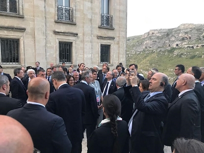 Visita della delegazione del G7 a Matera. Il sidnaco: &quot;Sfida vinta da Matera e dai materani&quot;