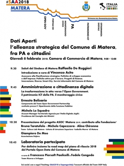 DATI APERTI – L’ALLEANZA STRATEGICA DEL COMUNE DI MATERA, FRA PA E CITTADINI